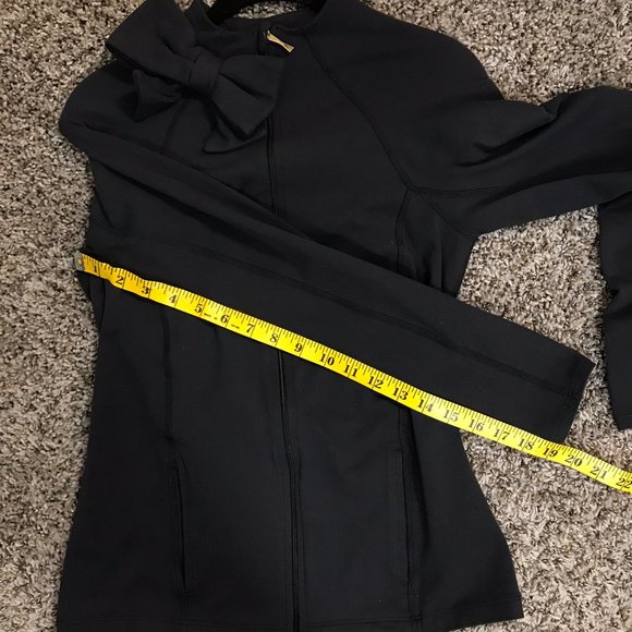 Kate Spade x Beyond Yoga Black Bow Neck Zip up Athletic Jacket - Picture 13 of 16